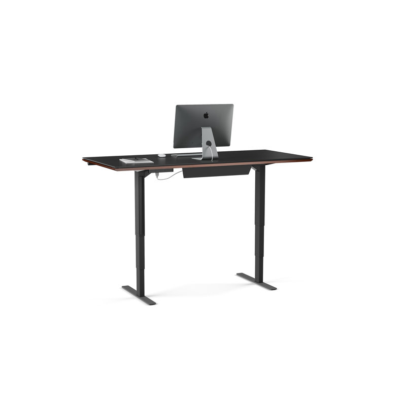 Sequel 20 Glass Writing Desk, 24" H x 66" W x 30" D, Chocolate Stained Walnut