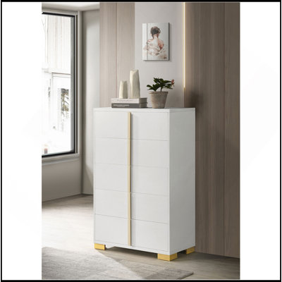 Commode blanche 5 tiroirs Medici
