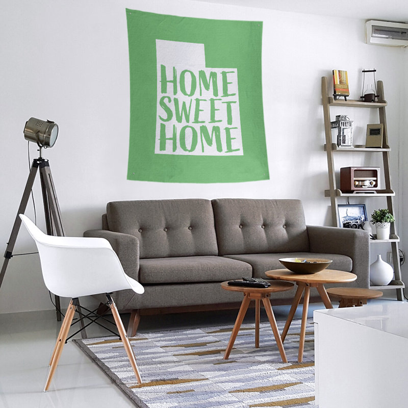 Tapisserie murale Home Sweet Utah, H 80 po x l 68 po, Vert