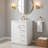 24" Modern White Bathroom Vanity with Integrated Sink, Geometric Textured Door, Soft-Close Hardware & Gold Handles-2074778823-2071647959