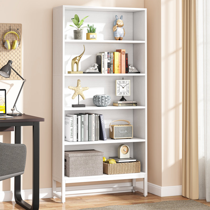 Volga Standard Bookcase,  Storage Bookshelf, White
