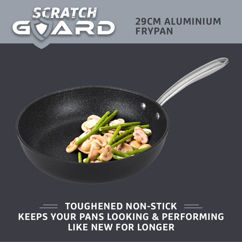 Prestige Scratch Guard Non-Stick Frying Pan - Suitable As induction Frying Pan, Scratch Resistant, Easy Cleaning Ceramic Exterior with Steel Base, Black