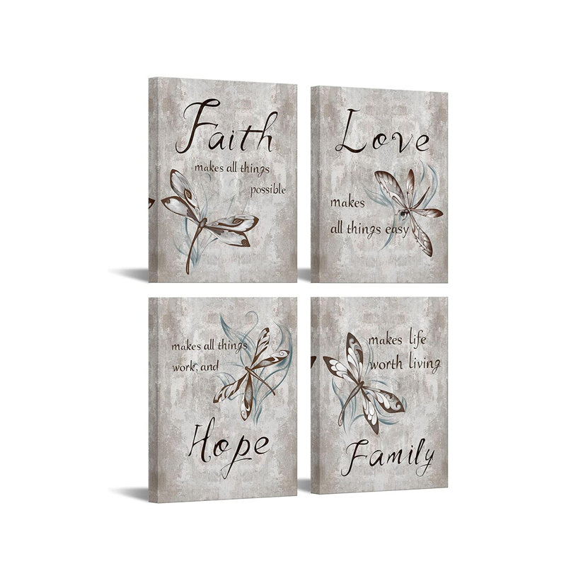 4 Piece Wrapped Canvas Wall Art