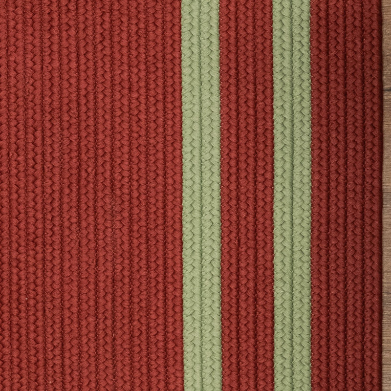Tapis en polypropylène tissé à la main Odel en rouge / vert, Rectangle 3 pi 6 po x 5 pi 6 po