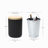 Black Fluted Round Patio Side Table with Lid & Built-In Metal Ice Bucket