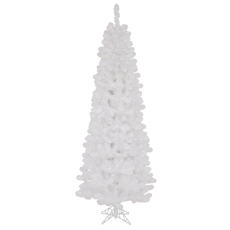 Sparkle White Spruce Pencil Artificial Christmas Tree, ClearDura-Lit® Incandescent, 6.5' H