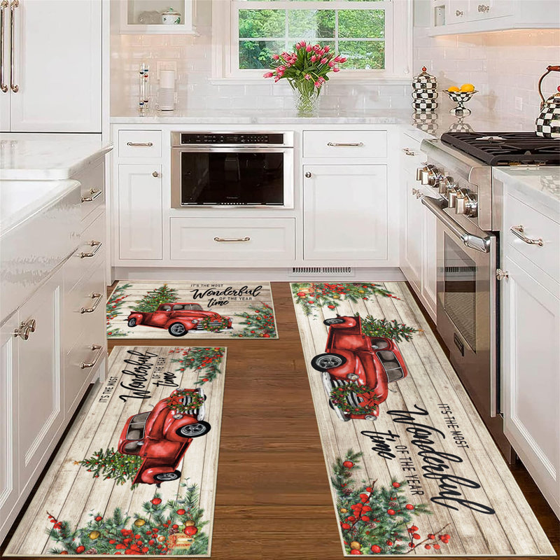 Ensemble de tapis de cuisine de Noël
