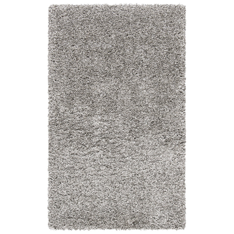Tapis argenté à poils longs Assiya, Rectangle 3 pi x 5 pi