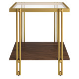 Inez Glass Top End Table