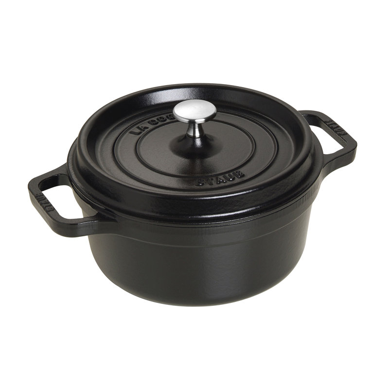 La Cocotte Cast Iron Round Cocotte, 6 quarts, Black Matte