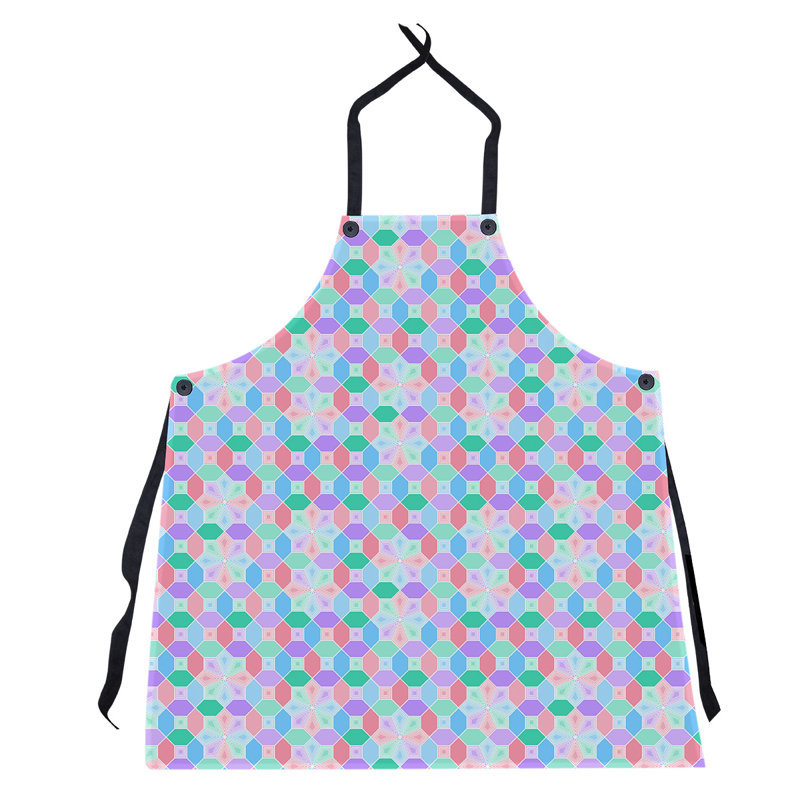 Tablier à motif de verre coloré, Bleu-rose / mauve