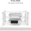 Étagère de bureau compacte en acrylique transparent à 2 niveaux avec supports en aluminium pour amplificateur Hi-Fi, DAC et ampli casque ; design peu encombrant