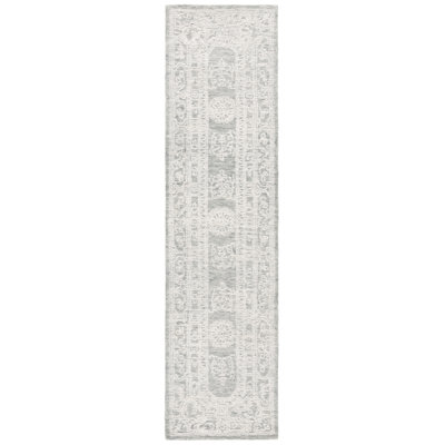 Tapis oriental ivoire / gris en laine touffeté à la main Plarent