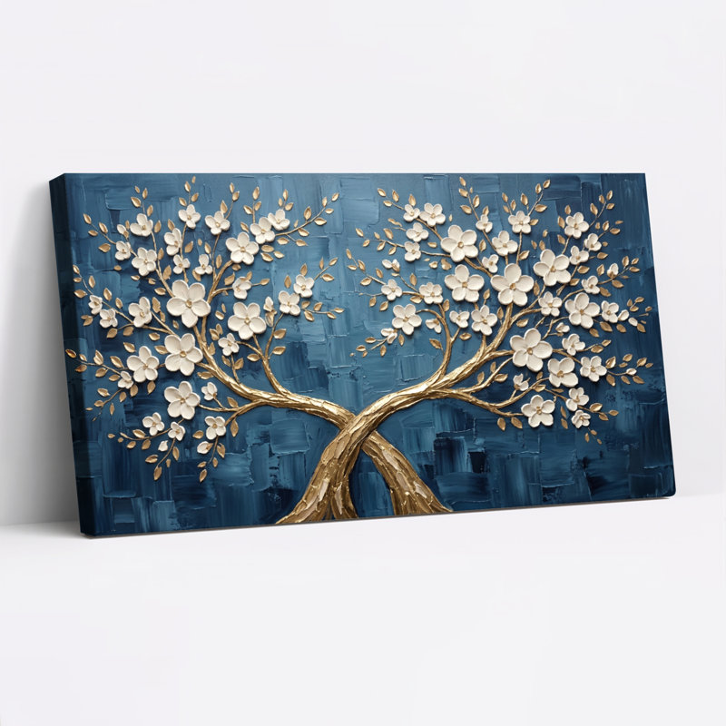 Ensemble de 1 tableau sur toile représentant un arbre floral, L 32 po x H 16 po, Wrapped Canvas