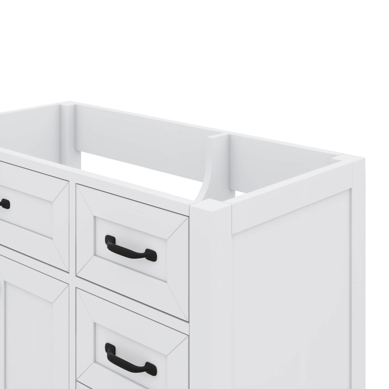 Meuble-lavabo simple 36 po avec tiroirs pratiques, Blanc