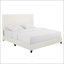 Grand lit plateforme tapissier blanc Boucle