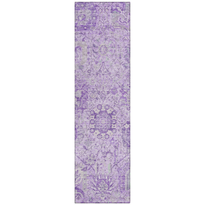 Red Flat Woven Synthetic Non-slip Washable Area Rug