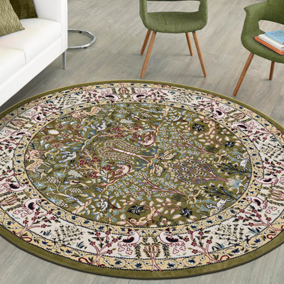 Jackson Oriental Green/Ivory Area Rug