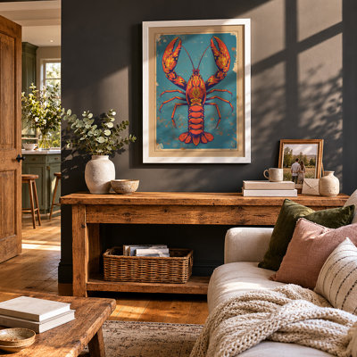 Lobster Print Vintage - Framed Print