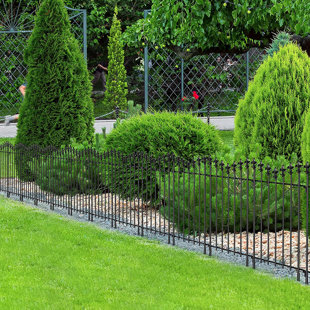 24'' H x 12.6'' W Black Metal Fence Panels Included (Set of 20)