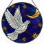 Vitrail en verre coloré 12 "H Dove Moon-856208577