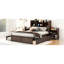 Lit plateforme double, 2 tiroirs, lit gigogne simple et tablettes coulissantes - Fabrication en bois durable avec rangement