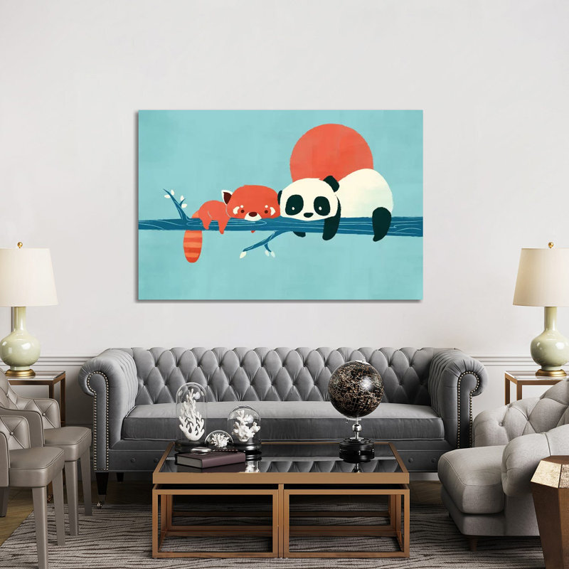 Pandas 1 Piece Wrapped Canvas Wall Art, 152.5 cm H x 101.5 cm W