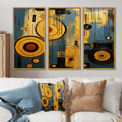 Cercle contemporain contemporain, collage, ensemble d'art mural africain