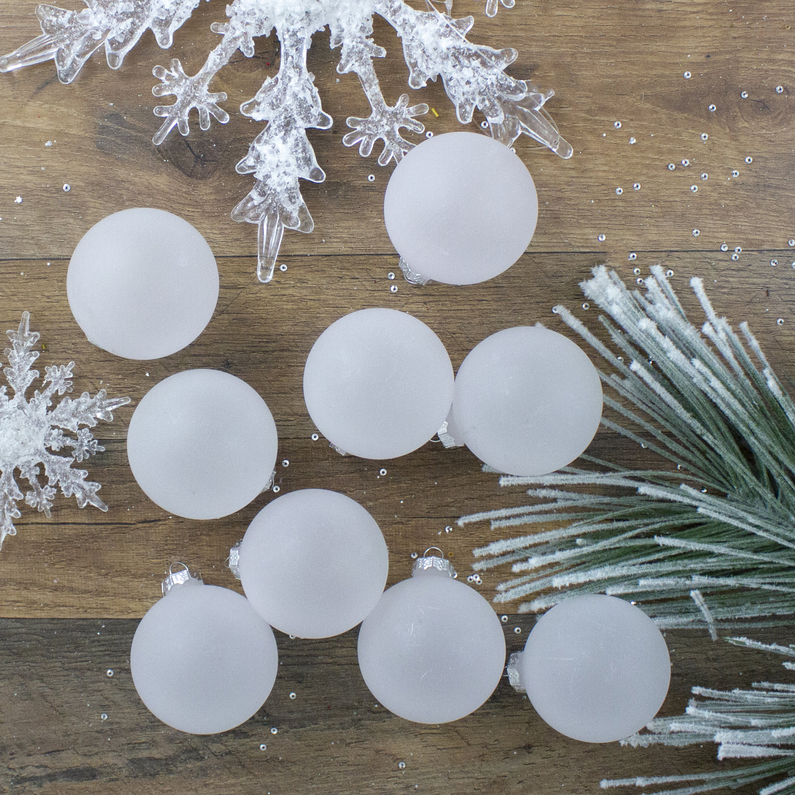 3" Glass Bauble, Frosted