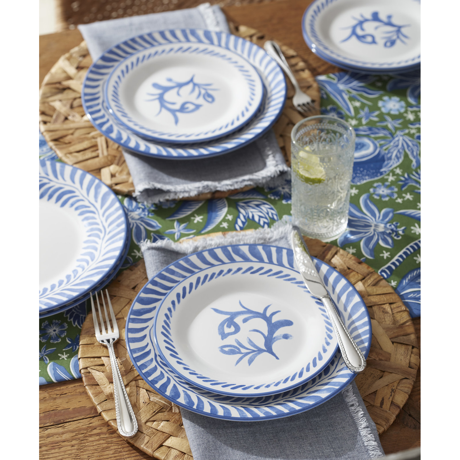  Borderless Blue 12Pc Dinnerware Set