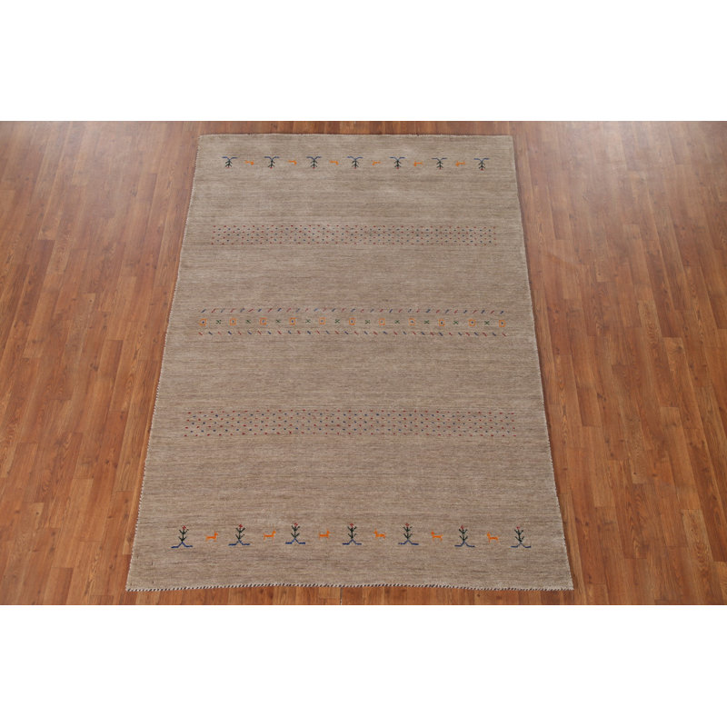 Handmade Gabbeh Oriental Area Rug 5x8
