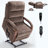 Power Brown Chenille Lift Recliner Chair Dual Motor Infinite Position Up To 350 LBS With Solid Wood Armrests, Heat Massage And Heavy Duty Motion Mechanism-627875812