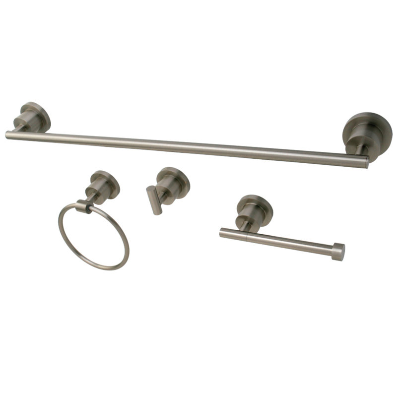 Kingston Brass Concord 4-Piece Bathroom Hardware Set, Brushed Nickel
