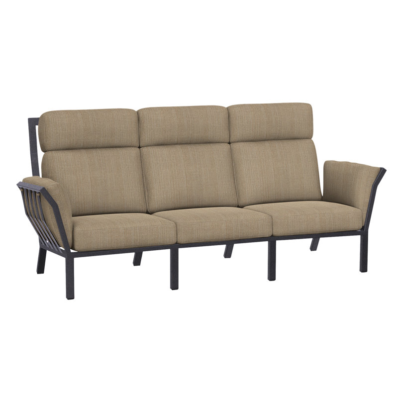Aris Outdoor 3 - Seat Patio Sofa, Graphite, Flagship Stone Sunbrella®