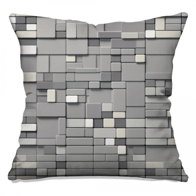 Gray Rectangular Tiles Double Sided Throw Pillows