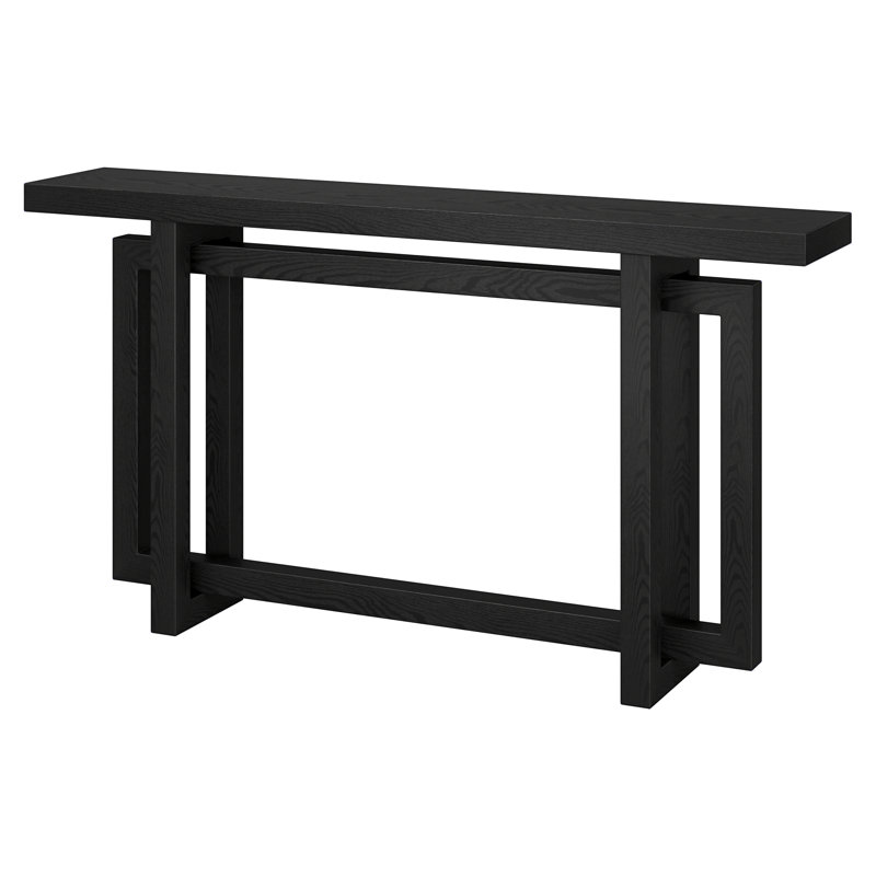 Ademide 111.7cm Console Table, Black Grain, 75cm H x 139.7cm W x 25.4cm D