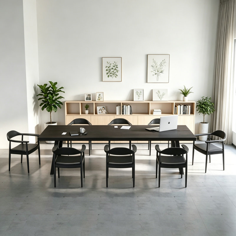 Modern Solid Wood Rectangular Conference Table