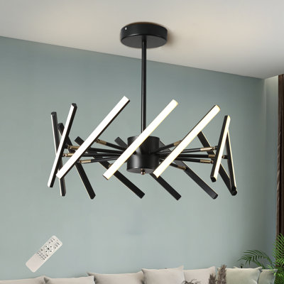 Lustre linéaire moderne à 12 lumières DEL Spoutnik