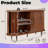 Boho Sideboard Cabinet With Sliding Doors, Curvy Edge Storage Buffet