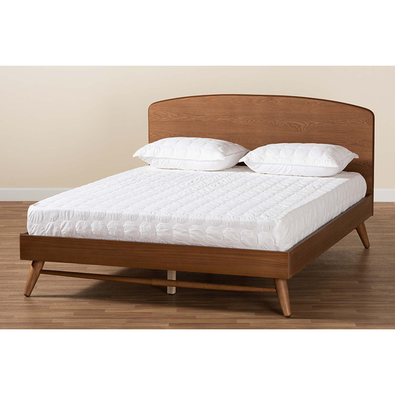 Charlles Platform, angular legs, Full Bed, Ash Walnut 57.50'' W X 77.40'' L X 40.60'' H, Full