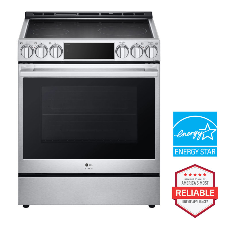 Lg Studio 6.3 Cu. Ft. Instaview Induction Slide-in Range With Air Fry And Air Sous Vide, Silver