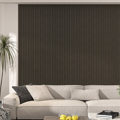 106" x 13" Acoustic Wood Wall Panels – Soundproof 3D Slat Design for Walls & Ceilings, Decorative Wooden Wall Covering