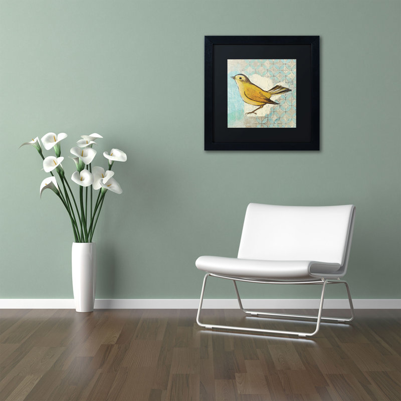 « wilson warbler ii », reproduction d’art sur toile encadrée, H 16 po x l 16 po, Noir