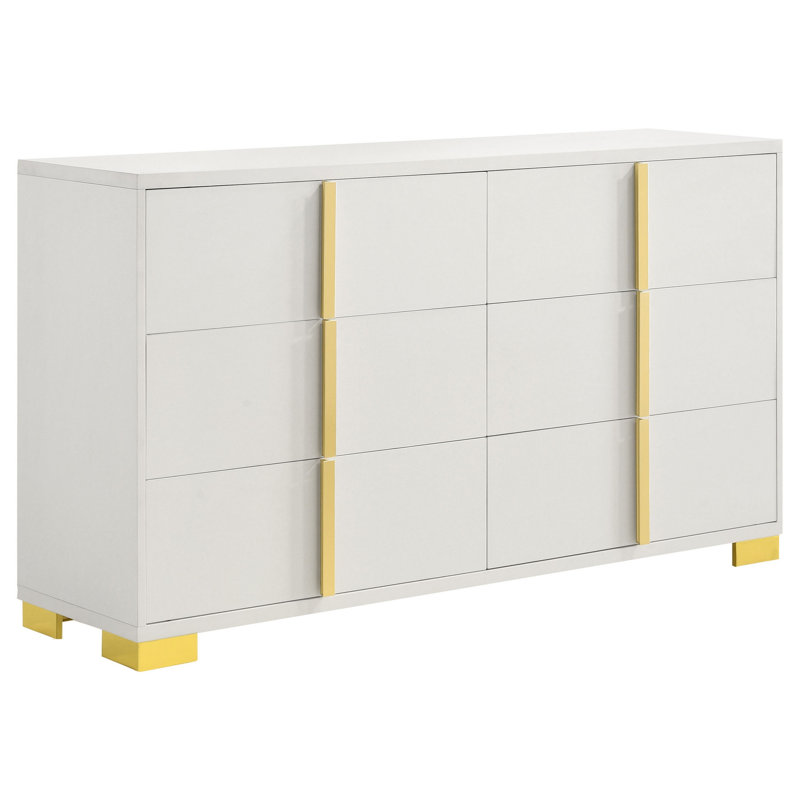 Commode 6 tiroirs Deeyn, Blanc