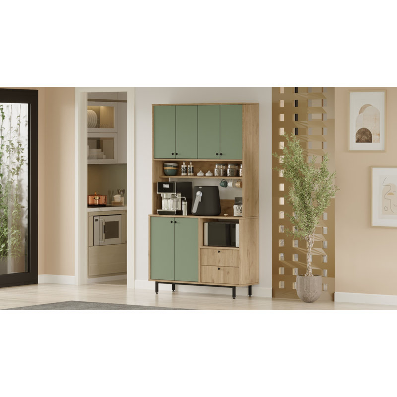 Armoire polyvalente Colesen, Vert / Beige