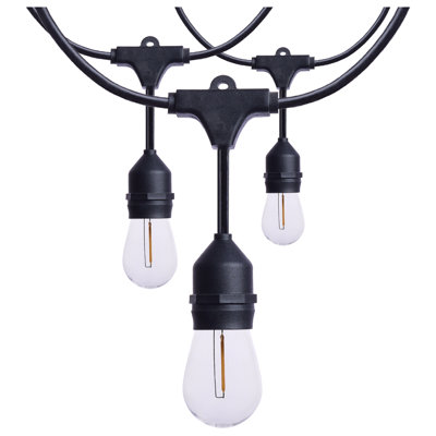 60 Foot LED String Light 24-S14 Lamps Medium Base 2200K CCT Black