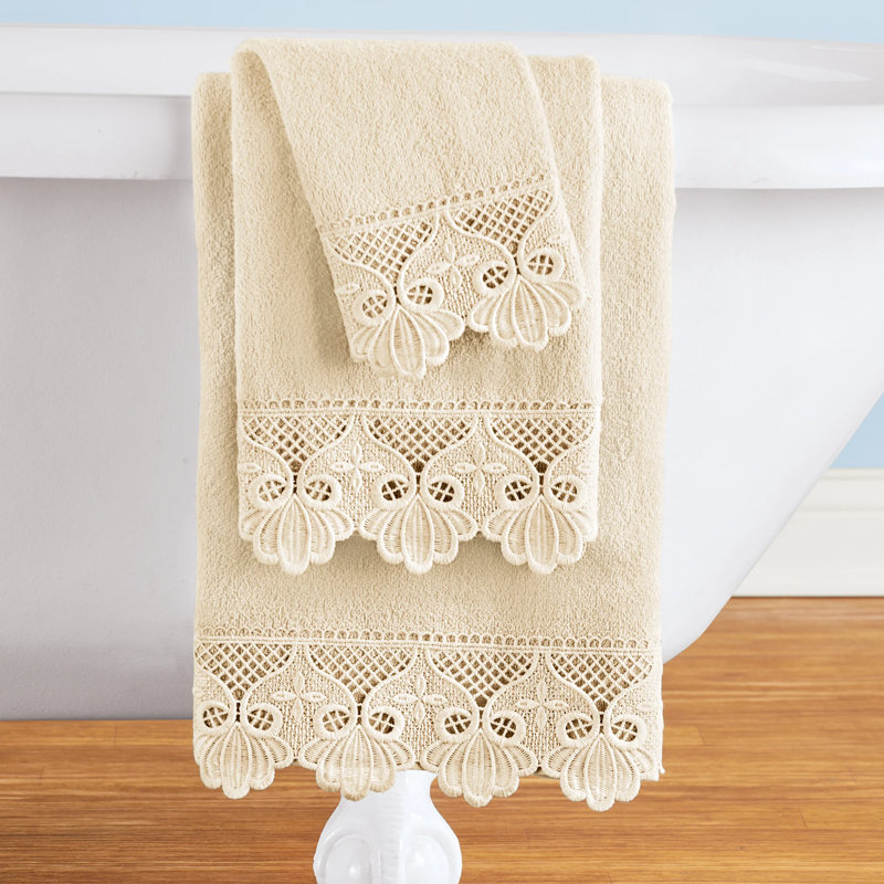 Ensemble de serviettes de bain 3 pièces Macramé, Beige