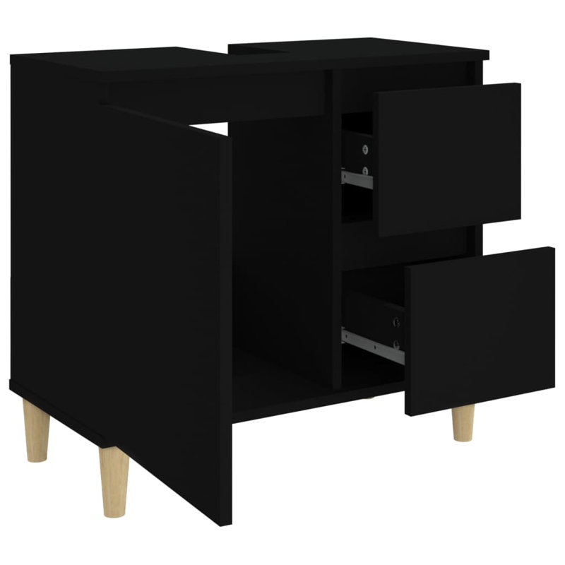 Lakra Bathroom Cabinet 65 x 33 x 60 cm Engineered Wood, Black