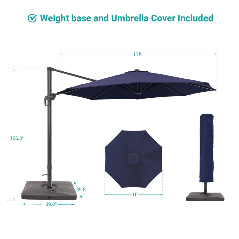 Parasol 11 'Cantilever, Bleu marine