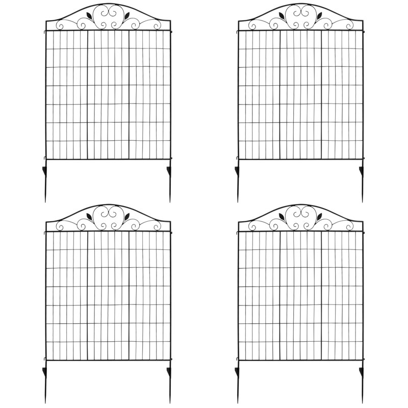 Caldicot 144cm H x 92cm W Black Metal Fence Panels